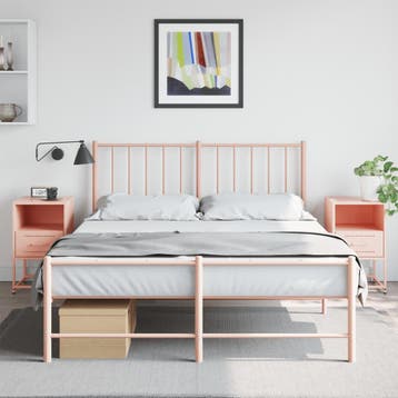 vidaXL Nachtkastjes 2 st 36x39x60,5 cm staal roze, Huis en Inrichting, Verzenden, Nieuw