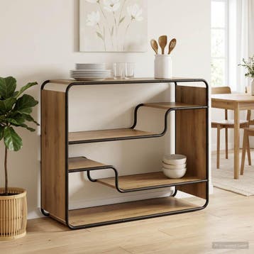 vidaXL Dressoir Artisanaal eiken 98 x 37,5 x 75,5 cm Bewerkt, Huis en Inrichting, Verzenden, Nieuw