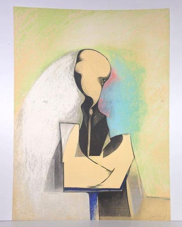 Gianni Dova (1925-1991) - Studio di una testa Romana