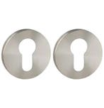 Set van twee pc-plaatjes ø52x6mm Permafix rvs mat, Nieuw