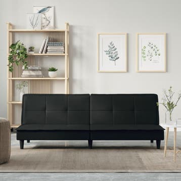 vidaXL Slaapbank / zetel stof zwart, Verzenden