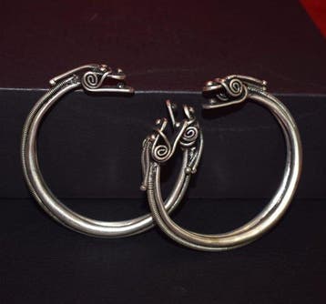 Set van 2 manchette-armbanden, 2 draken Miao-Hmong, 86 g