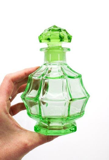 Flacon Art Déco en verre uranifère - Parfumfles -