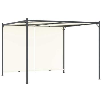 vidaXL Pergola met verstelbaar dak 3x3 m staal crèmewit, Verzenden, Nieuw