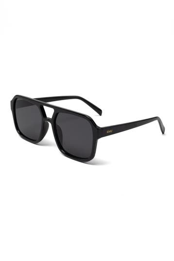 KIMU® Influencer Zonnebril Zwart Montuur Zwarte Glazen Vierk, Ophalen of Verzenden, Nieuw