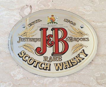 J&B - enseigne miroir - Enseigne publicitaire - Verre,