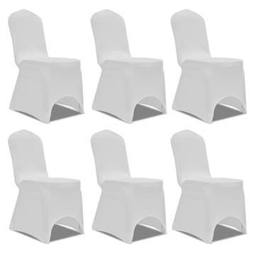 vidaXL Stoelhoes Stretch Wit (6 stuks), Tuin en Terras, Verzenden, Nieuw