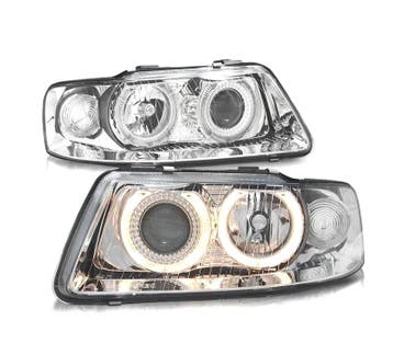 PHARE AUDI A3 8L 00-03 ANGEL EYES FOND CHROMÉ, Autos : Pièces & Accessoires, Verzenden