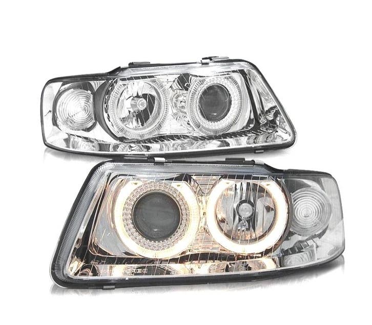 PHARE AUDI A3 8L 00-03 ANGEL EYES FOND CHROMÉ, Autos : Pièces & Accessoires, Éclairage, Envoi