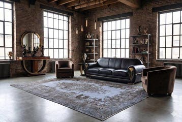 blauwgrijze vintage - Vloerkleed - 280 cm - 175 cm -, Nieuw