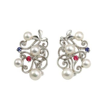 Mikimoto - Oorbellen - 18 karaat Witgoud, Nieuw