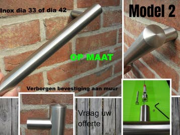 Uw inox trapleuning OP MAAT - rvs leuningen - handreling, Doe-het-zelf en Bouw, Ophalen, Nieuw, Trap, 4 meter of meer