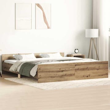 vidaXL Bedframe zonder matras spaanplaat artisanaal, Verzenden, Nieuw