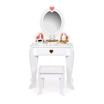 Witte Kinderkaptafel set | Retour deal, sla nu je slag!, Verzenden, Zo goed als nieuw, Hout
