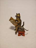 Franz Bergman Style - sculptuur, Viennese Bronze - Cat and