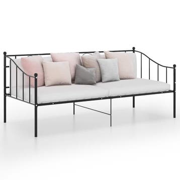 vidaXL Slaapbank metaal zwart 90x200 cm, Verzenden, Nieuw
