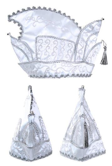 KIMU® Prins Carnaval Steek Muts Wit Prinsenmuts Raad Elf Zil, Ophalen of Verzenden, Nieuw