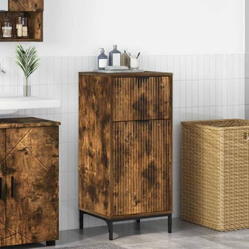 vidaXL Badkamerkast Rook Eiken 39,5 x 36 x 88 cm Bewerkt, Verzenden, Nieuw