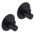 Differnz haak zelfklevend rond rvs mat zwart 2 stuks