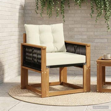 vidaXL Buiten Midden Sofa Massief Acacia Hout Naturel, Verzenden, Nieuw