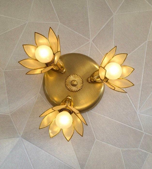 Lampe murale - Métal au look doré - Plafonnier et lampe, Antiek en Kunst, Kunst | Designobjecten