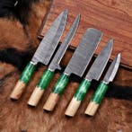 Keukenmes - Chefs knife - rozenhout, staal, leer - Spanje -