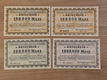 Duitsland. - 10 Banknotes 1923 – Bremerhaven – Notgeld