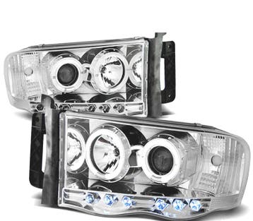 PHARES POUR DODGE RAM 02-06 ANGEL EYES CHROMÉ, Verzenden