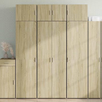 vidaXL Hoge kast 70x42,5x185 cm bewerkt hout sonoma, Verzenden, Nieuw