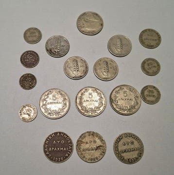Griekenland. Lot of 18 coins, incl. silver, various