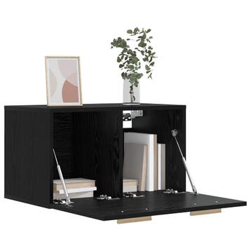 vidaXL Wandkast 60 x 36,5 x 35 cm Bewerkt hout Zwart eiken, Huis en Inrichting, Verzenden, Nieuw
