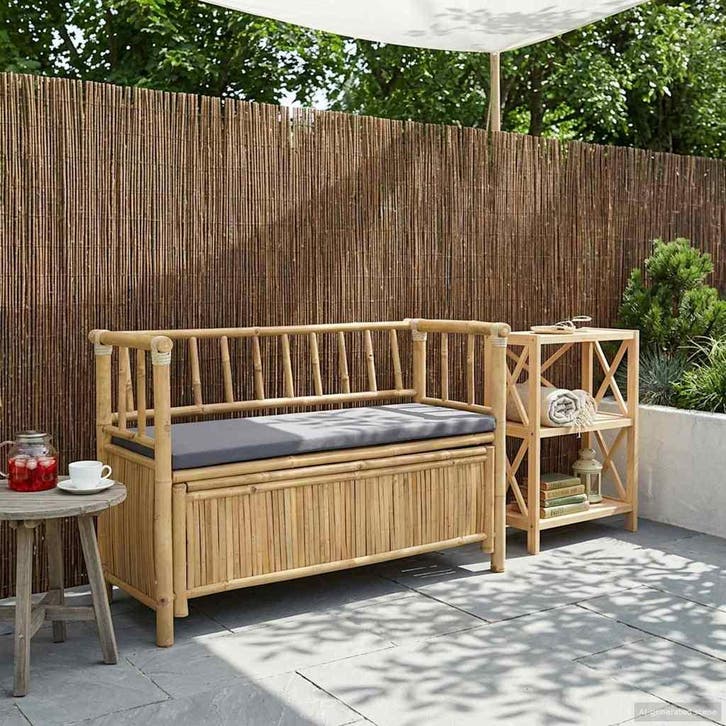 vidaXL Tuinkast Bank 110 x 47 x 80 cm Bamboe Naturel, Tuin en Terras, Tuinsets en Loungesets, Nieuw, Verzenden