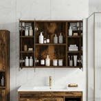 vidaXL Badkamerspiegelkast Rook Eiken 60 x 14,5 x 50 cm, Verzenden, Nieuw