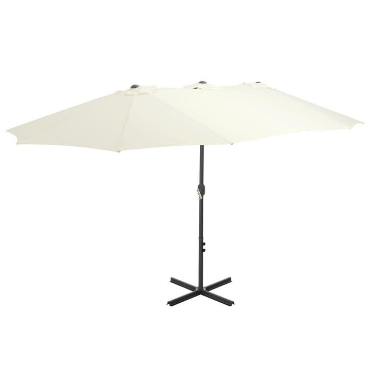 vidaXL Parasol met aluminium paal 460x270 cm zandkleurig, Jardin & Terrasse, Parasols, Envoi