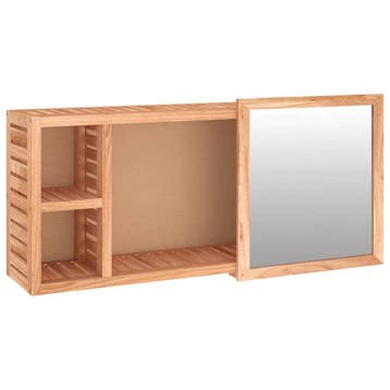 Spiegelkast 80cm Walnoot | Tweede kansje | OP = OP, Huis en Inrichting, Badkamer | Badkamermeubels, Verzenden, 50 tot 100 cm, Minder dan 25 cm