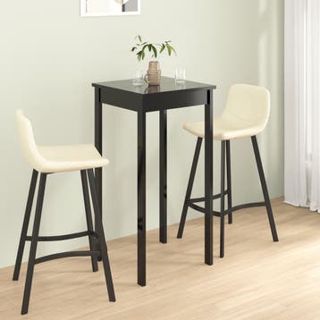 vidaXL Bartafel 55x55x107 cm MDF zwart, Huis en Inrichting, Verzenden, Nieuw