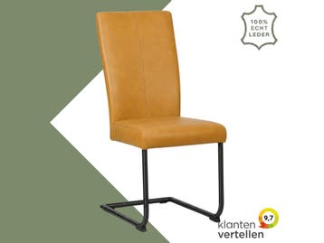 Leren eetkamerstoel Dry - Granada Amber (cognac) -, Bruin, Nieuw, Leer, Ophalen of Verzenden