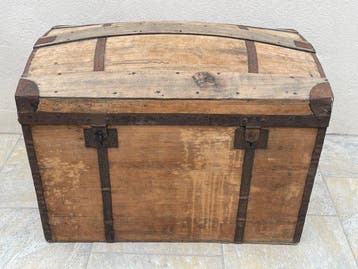 Opbergkoffer - Hout, Metaal, Papier - Malle, Antiquités & Art