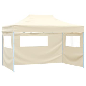vidaXL Vouwtent met 3 wanden 3x4,5 m crème, Verzenden, Nieuw