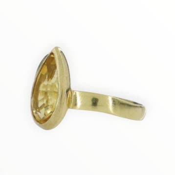 Bague - 18 carats Or jaune - Topaze citrine