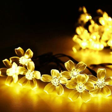 Kersenbloesem tuin decoratie- 20 LED - Solar - Warm wit, Doe-het-zelf en Bouw, Verzenden, Nieuw, Kabel of Snoer