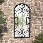 vidaXL Tuinspiegel 100x45 cm ijzer zwart, Verzenden