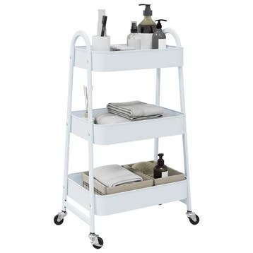 vidaXL Opbergtrolley 3-laags 42x41,5x77 cm staal wit, Doe-het-zelf en Bouw, Transportwagens, Verzenden, Nieuw