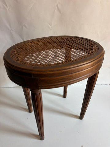Bijzettafel - Franse kruk in Lodewijk XVI-stijl met zitting, Antiek en Kunst