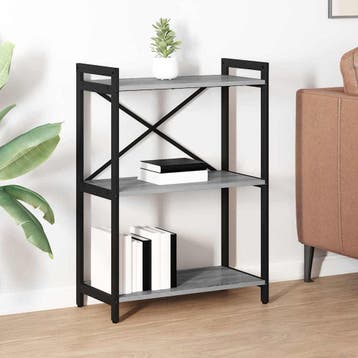 vidaXL Boekenplank Grijs sonoma 60 x 30 x 85 cm Bewerkt hout, Verzenden, Nieuw