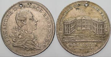 1/2 taler, daalder 1767 Brandenburg-ansbach Alexander 175..., Timbres & Monnaies, Verzenden