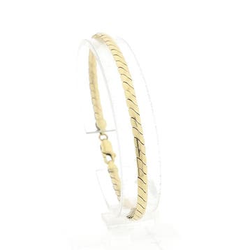 Gouden S-schakel armband; 19 cm (Schakelarmband), Ophalen of Verzenden