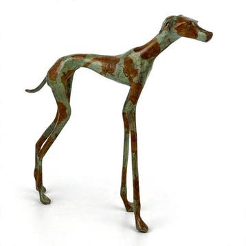 Abdoulaye Derme - sculptuur, Chien Lévrier élancé - 26 cm -, Antiquités & Art