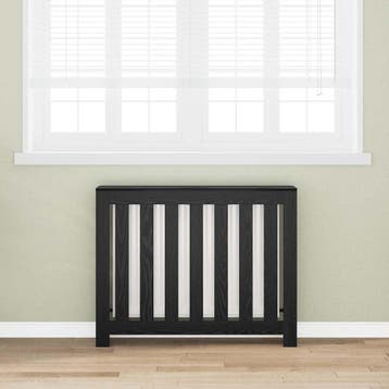 vidaXL Radiator Cover Zwart Eiken 104 x 20 x 82 cm Bewerkt, Verzenden