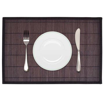 vidaXL 6 Placemats bamboe 30 x 45 cm donkerbruin, Verzenden
